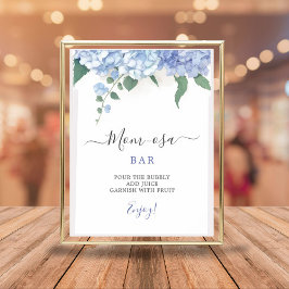 Mom-osa Bar Het is een Boy Blue Hydrangea Baby sho Poster