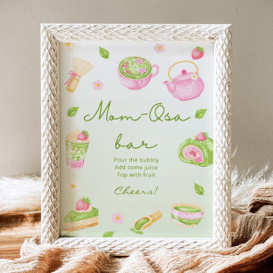 Mom-Osa Bar Matcha Thee Roze Baby Shower Poster