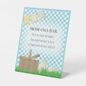 Mom-osa Bar Picknick Baby shower Reclamebord Met Voetstuk (Voorkant)