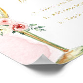 "MOM"osa Bar, roze goudbloemen en glas, douche Poster (Hoek)