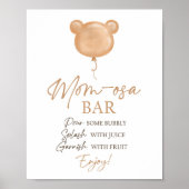 Mom-osa Bar Teddy Bear Balloon Birthday  Poster (Voorkant)