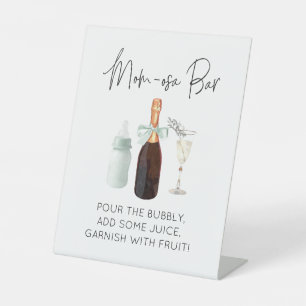 Mom-osa Bar Teken voor Baby shower Groen Reclamebord Met Voetstuk