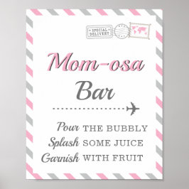 Mom-osa Mimosa Bar Drank Reis Vliegtuig Feest Poster