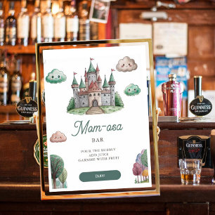 Mom-osa Once Upon a Time Green Castle Baby shower Poster