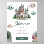 Mom-osa Once Upon a Time Green Castle Baby shower Poster (Voorkant)