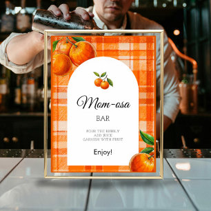 Mom-osa Sinaasappel 3D Citrus Plaid Getrokken Baby Poster