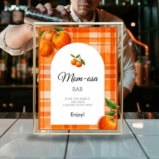 Mom-osa Sinaasappel 3D Citrus Plaid Getrokken Baby Poster