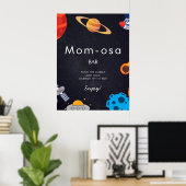 Mom-osa Space Boy Planets Astronaut Baby shower Poster (Thuiskantoor)