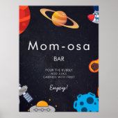 Mom-osa Space Boy Planets Astronaut Baby shower Poster (Voorkant)