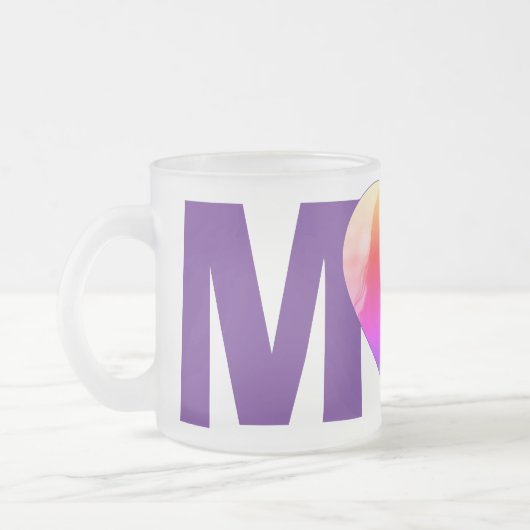 "MoM" paarse aangepaste Foto Hart Matglas Koffiemok (Links)