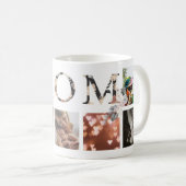 MOM Pampas Aangepaste Boho Moderne Multi Foto Mok (Voorkant rechts)