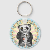Mom Panda Beer Love aangepaste sleutelhanger (Voorkant)