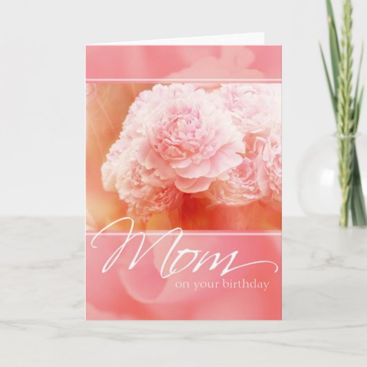 Mom Peony Verjaardag Kaart (Voorkant)