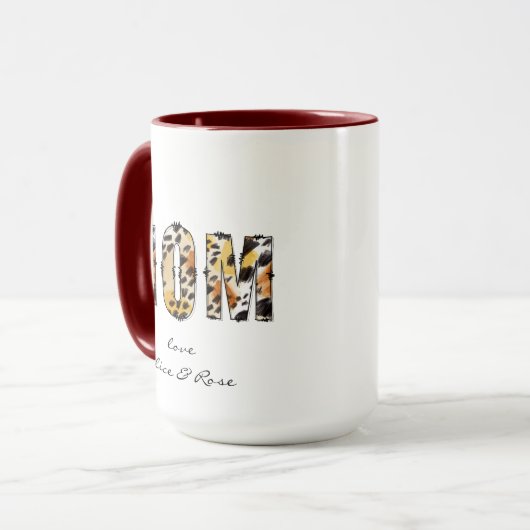Mom Personalized Name  Mug Mok (Voorkant links)