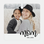 Mom Photo Christmas Metalen Ornament (Achterkant)