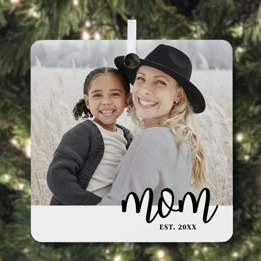Mom Photo Christmas Metalen Ornament