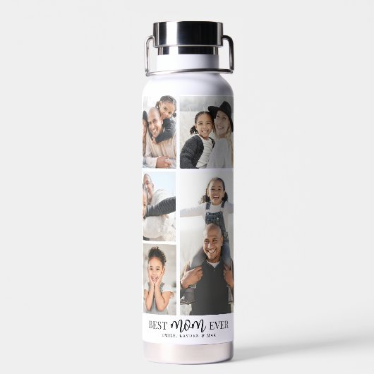 Mom Photo Collage Waterfles (Achterkant)