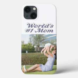 Mom Photo gray text iPhone Case