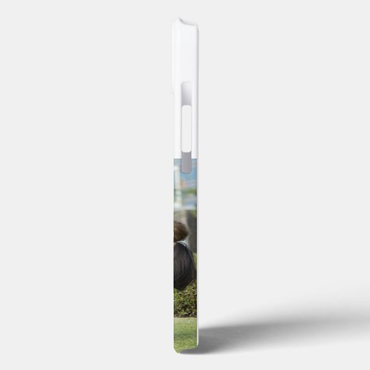 Mom Photo green text iPhone Case (Achterkant / Links)