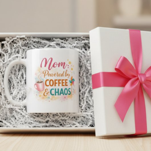 Mom Powered by Coffee & Chaos Mug Koffiemok