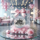 MOM Queen of my life Glitter CLASSIC ROUND STICKER