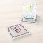 Mom Quote Onderzetter - Bloemontwerp. (Schuin)