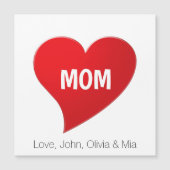 Mom red heart modern graphic custom magnetic card  (Voorkant)