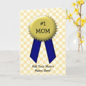 Mom Ribbon Award, Moederdag Kaart (Gele Bloem)