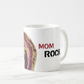 *~* MOM ROCKS Lapidary Gold Glitter Agaat Stone Koffiemok (Voorkant rechts)