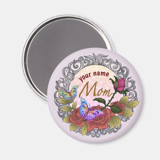 Mom Roos Rosebud custom Magneet (Voorkant / Achterkant)