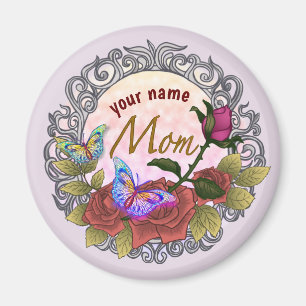 Mom Roos Rosebud custom Magneet