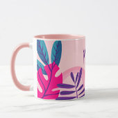 MOM Roze Abstracte Floral laat Mok achter (Links)