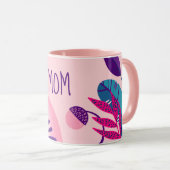MOM Roze Abstracte Floral laat Mok achter (Voorkant rechts)