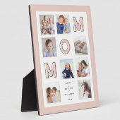 MOM Roze letters Familie Foto Collage Pink Lijst Fotoplaat (Zijkant)