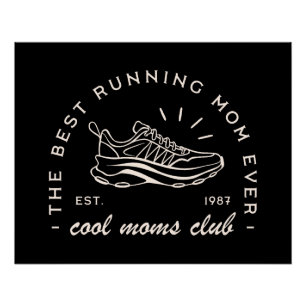 Mom run club hardlopen marathonloper atletische es perfect poster