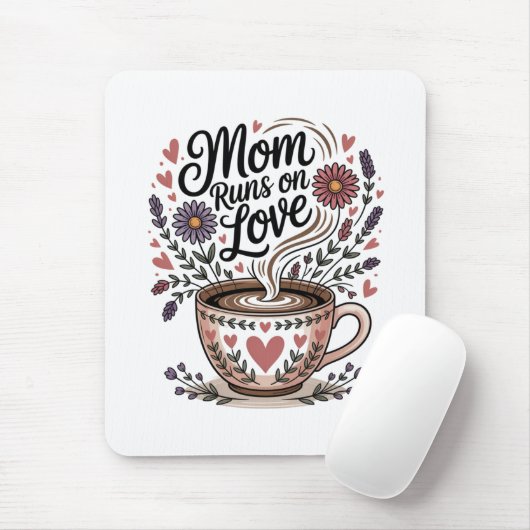 Mom Runs On Love Muismat (Met muis)