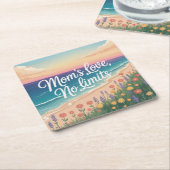 Mom’s Love, No Limits Kartonnen Onderzetters (Schuin)