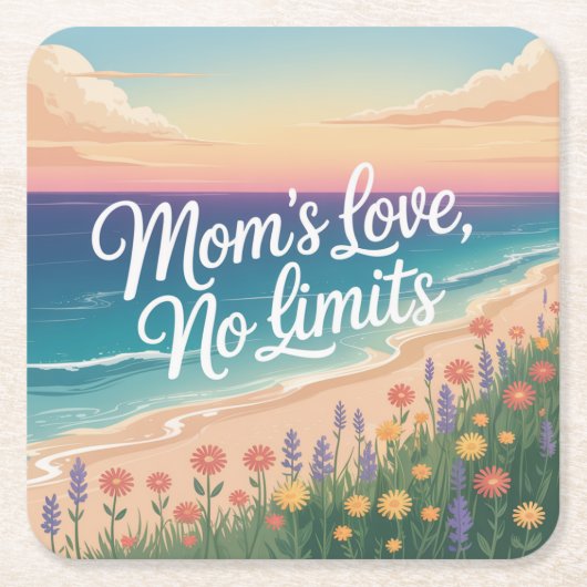 Mom’s Love, No Limits Kartonnen Onderzetters (Voorkant)