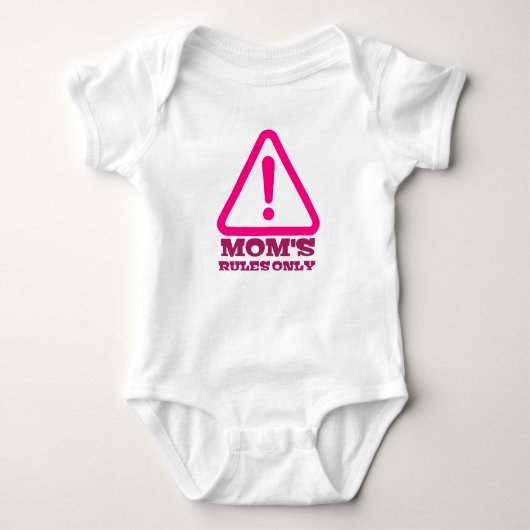 Mom’s Rules Only – Sassy New Mom Baby Apparel Romper (Voorkant)
