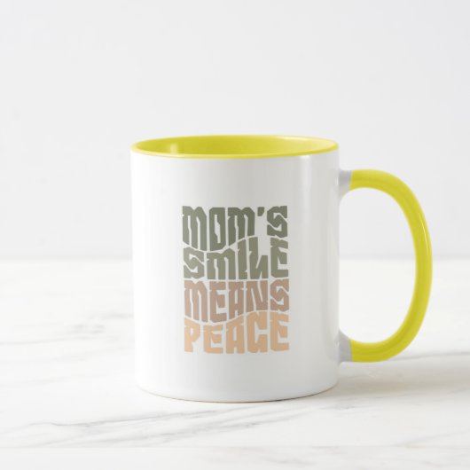 Mom’s Smile Means Peace – Green & Maron Mug Mok (Rechts)