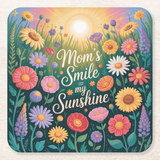Mom’s Smile = My Sunshine Kartonnen Onderzetters (Voorkant)
