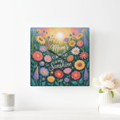 Mom’s Smile = My Sunshine Vierkante Klok (Huis)