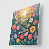 Mom’s Smile = My Sunshine Vierkante Klok (Hoek)