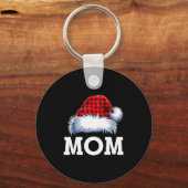 Mom Santa Red Plaid Christmas Family Matching Paja Sleutelhanger (Voorkant)