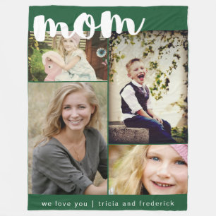 Mom Script Fotocollage Fleece Deken