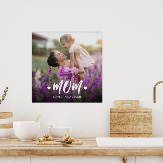 Mom Script Hart gepersonaliseerd Poster