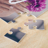 Mom Script & Hearts Overlay Modern Photo Family Legpuzzel (Zijkant)