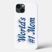 Mom sea blue text iPhone case (Achterkant)