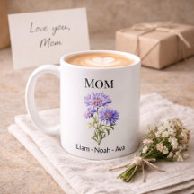 Mom September Birth Flower with Kids Names