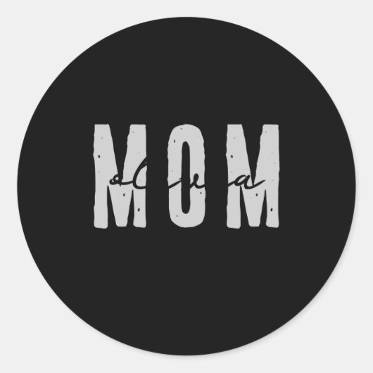 Mom Since 20xx Modern Simple Preppy Ronde Sticker (Voorkant)
